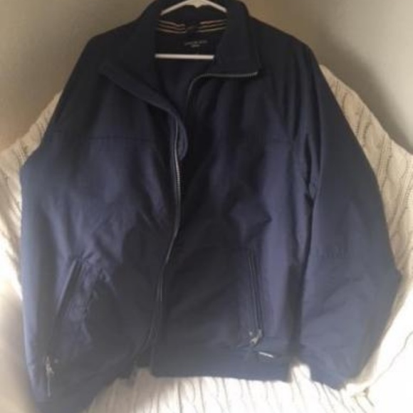 Mens Coat Landsend Squall Jacket Navy Blue Size L, - Picture 2 of 3